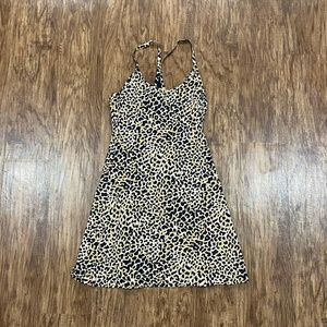 cheetah print outdoor voices exercise dress-xs